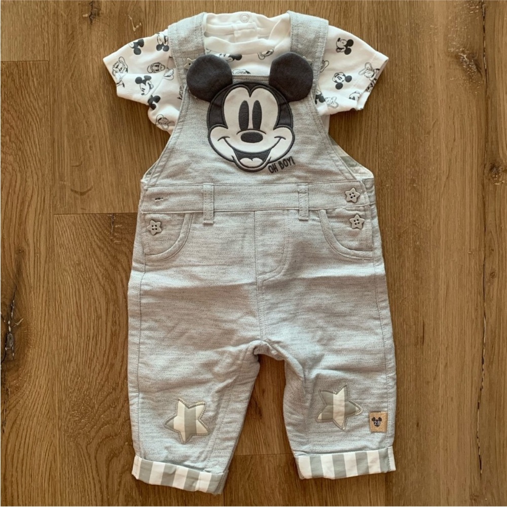 Disney Mickey Mouse Gray Overalls for Kids